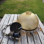 Vintage - Hanglamp - Glazen Hanglamp - Okergeel - Kralenrand thumbnail 3