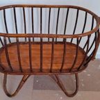 Vintage Rotan Wieg Met Stang, Sfeervol En Uniek, Jaren '70 thumbnail 4