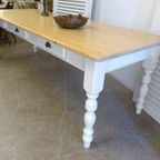 Prachtige Grote Witte Landelijke Eettafel 250 Cm thumbnail 4