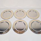 6 X Vintage Inox Borden Met Vergulde Rand “tuttogold Italy thumbnail 3