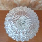 Vintage Plafoniere, Plafond Lamp, Helder Reliëf Glas thumbnail 3