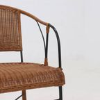 Decorative Wrought Iron And Rattan Side Chair 1970S thumbnail 6