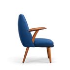 Deens Design Opnieuw Gestoffeerde Blauwe Cocktail Stoel, 1960S thumbnail 7