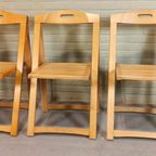 Set Van 3 Vintage Mid Century Houten Klapstoelen thumbnail 2