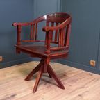 Mahoniehouten Bureaustoel Met Draaifunctie thumbnail 2