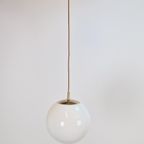 Vintage Hanglamp Melkglas Messing Regency ‘70 Mid Century thumbnail 6