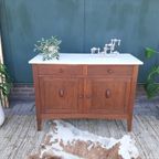 Art Deco Kastje Jr 20 Eiken Commode Wastafelkastje Dressoir thumbnail 5