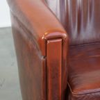 Strakke, Luxe, In Goede Staat Verkerende Oxblood Rode Rundleren Clubfauteuil thumbnail 11