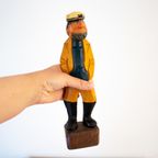 Houten Kapiteins/vissersbeeldje, Handgemaakt In De Jaren '60 thumbnail 8