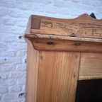 Stoere Geleefde Antiek Grenen 1 Deurs Kast Met Twee Planken, 100 Cm Breed thumbnail 10