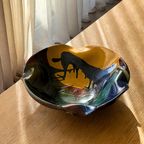 Vintage Signed Xl Ceramic Fruit Bowl thumbnail 3
