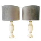 Vintage Set Italiaanse Albast Marmeren Lampen thumbnail 2