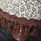 Vintage Tafellamp Hout Bloemen thumbnail 3