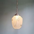 Art Deco Hanglamp In Gesatineerd Glas, 1920-30S thumbnail 5