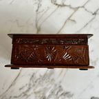 Antiek Houtenkistje, Friese Kerfsnede Houtsnijwerk 1900 thumbnail 6