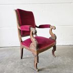 Vintage Antiekroze Stoel / Fauteuil thumbnail 4