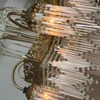 Vintage Art Deco Jaren 20 Stijl Kroonluchter Hanglamp Opaline Staafjes thumbnail 4