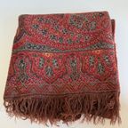 Vintage Antieke Rode Paisley Doek thumbnail 3