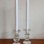 Vintage Scandinavische Pukeberg Iceglass Kandelaars thumbnail 2