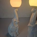 2 Vintage Olifant Lampen Art Deco Revival Keramiek. thumbnail 3