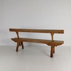 Victoriaanse Pitch Pine Korte Spoorweg Antieke Bank thumbnail 5