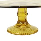 Art Deco Amber Taartschotel Gebak Schaal Depression Glass thumbnail 3
