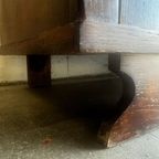 Vintage Dressoir / Retro Lange Extra Diepe Kast Donker Hout thumbnail 11