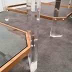 Hollywood Regency Messing Glas Tafel Set 70s thumbnail 6