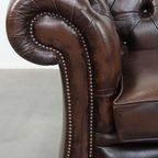 Luxe En Charmante 3-zits Rundleren Chesterfield Bank In Engelse Stijl thumbnail 8