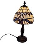 Tiffany Style Table Lamp - Stained Glass Shade And Decorative Base - Ca. 1980’S (No Cracks) thumbnail 2