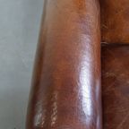 Karaktervolle En Tijdloze Rundleren Design Fauteuil/ Armchair Met Mooie Ronde Vormen En Siernagel thumbnail 3