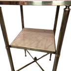 Vintage Messing Met Marmeren Bijzettafel Maison Bagues thumbnail 6