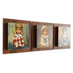 Set Retro Schilderijtjes Eden Groot Oog Meisje 1960’s thumbnail 4