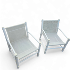2 X Plastic / Pvc Pipe / Mesh / Indoor / Outdoor Chairs / 1970s thumbnail 11