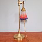 Art Deco Bureaulamp In Messing En Gesatineerd Glas, 1920-30 thumbnail 9