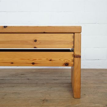 Danish Pine Bench With Drawers By Aksel Kjersgaard (Signed)