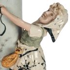 Tafellamp - Keramiek - 'Figurine' - Gesigneerd - 2E Helft 20E Eeuw thumbnail 9