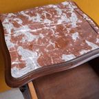 Brocante Vintage Antiek Nachtkastje, Lampet Kastje, Marmer thumbnail 6