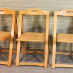 Set Van 3 Vintage Mid Century Houten Klapstoelen thumbnail 11