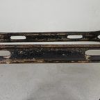 Industriele Tafel, Tuintafel Met Hardsteen Plaat Op Gietijzeren Frame, Jaren 30 thumbnail 18