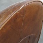 Stijlvolle Rundleren Fauteuil/ Armchair Met Mooie Ronde Vormen En Een Tijdloze Uitstraling thumbnail 13