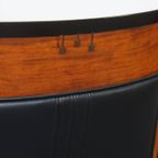Schuitema Art Deco Design Fauteuil Uit De Decoforma Serie Met Zwart Leer En Hoge Rug thumbnail 11