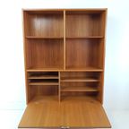 Vintage Deense Boekenkast Met Klep Teak Fineer thumbnail 5
