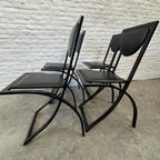 4 Vintage Designstoelen Kff - Zwart Staal - Minimalistisch thumbnail 3
