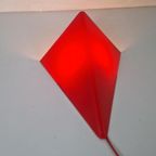 Mawa Design Vintage Jaren 80 Vlieger Lamp Rood. thumbnail 7