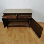 Vintage Antiek Dressoir Commode Ladekast Badkamermeubel Met Marmer Blad 606 thumbnail 7