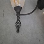3 Vintage Wandlampen Met Gemarmerd Glas thumbnail 5