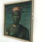 Vladimir Tretchikoff, Zulu Meisje , Zulu Girl, Op Board, Jaren 50/ 60 thumbnail 5