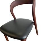 Houten Eetkamerstoel Met Zwart Leder (Meerdere In Stock) thumbnail 4