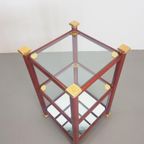 Vintage Bijzettafel Messing Italy Rek Regency '70 Side Table thumbnail 8